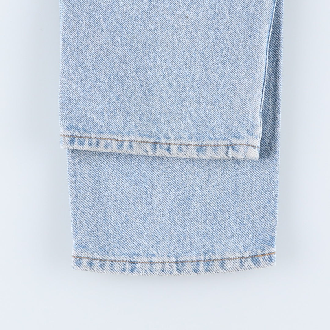 90'S Levi's 505 Regular Fit Straight Leg Tapered Denim Pants with Orange Tabs, Made in USA, Men's, Size W33, Vintage cotton blue type Vintage Second Hand
