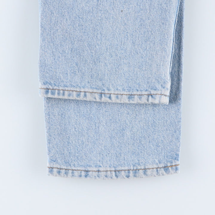 90'S Levi's 505 Regular Fit Straight Leg Tapered Denim Pants with Orange Tabs, Made in USA, Men's, Size W33, Vintage cotton blue type Vintage Second Hand