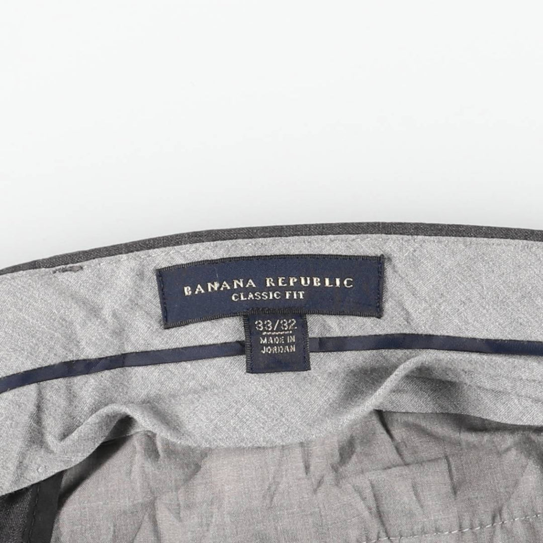 Banana Republic Classic Fit Wool Pants, Men's Slacks, Size W34 wool gray type Vintage Second Hand