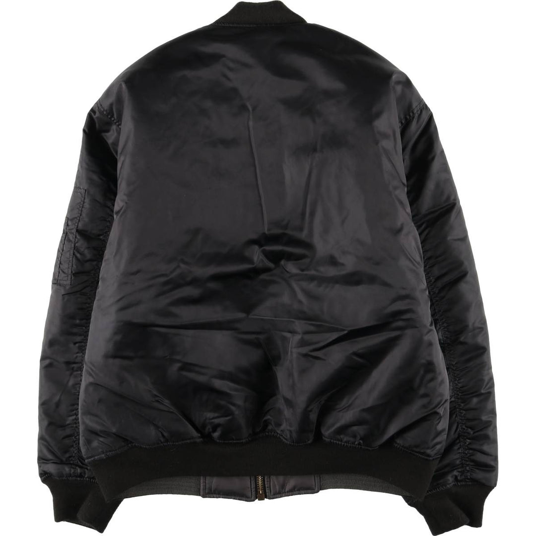 South Pole MA-1 style reversible padded military flight jacket, men's size L polyester black type Vintage Second Hand