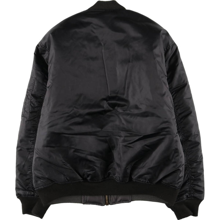 South Pole MA-1 style reversible padded military flight jacket, men's size L polyester black type Vintage Second Hand