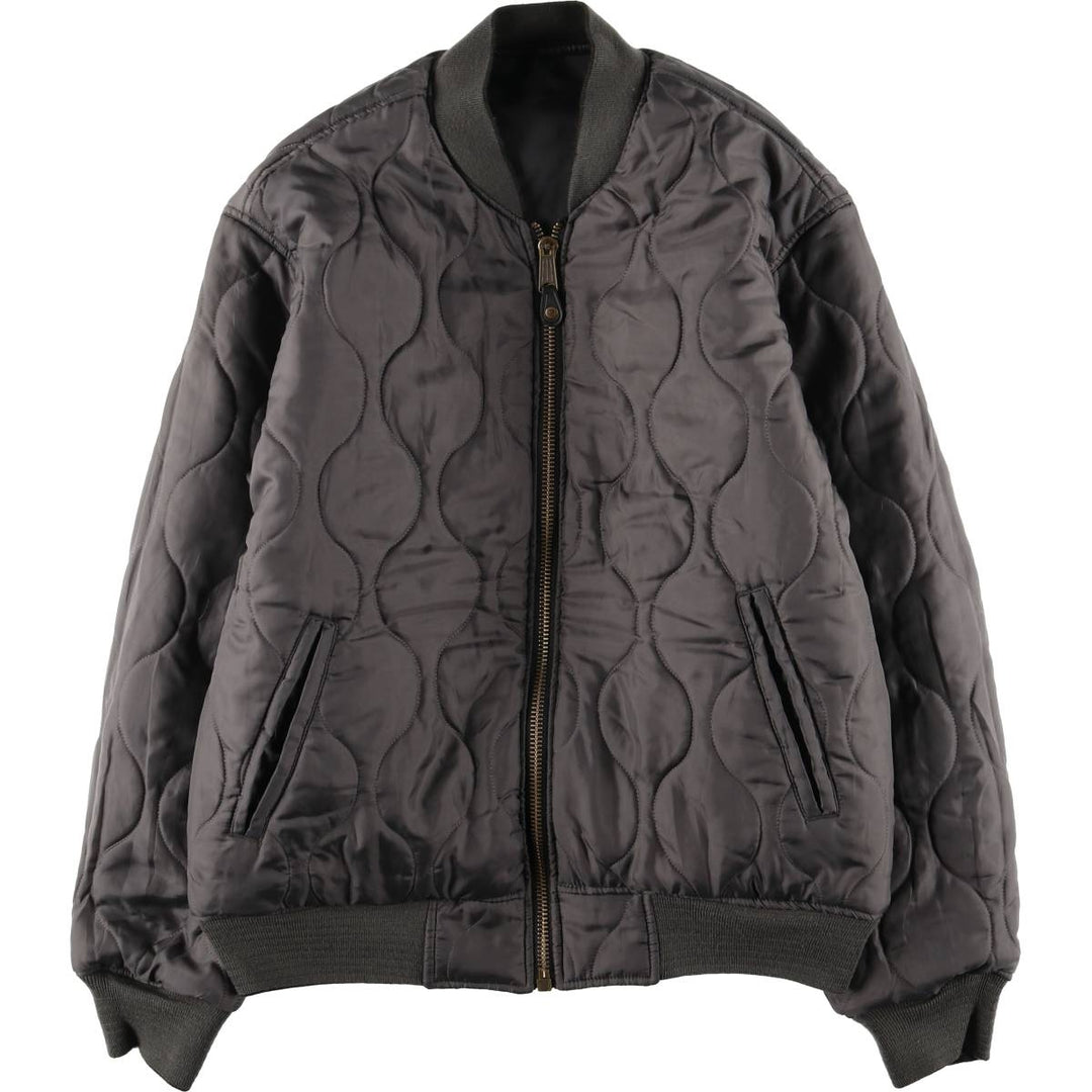 South Pole MA-1 style reversible padded military flight jacket, men's size L polyester black type Vintage Second Hand
