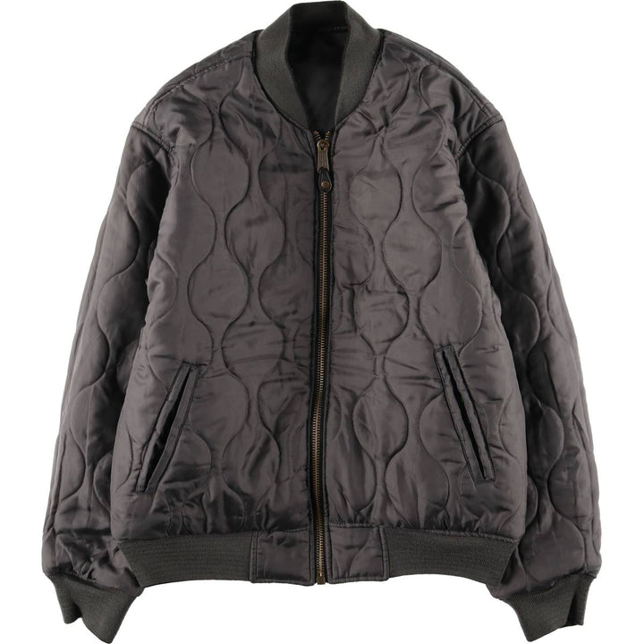 South Pole MA-1 style reversible padded military flight jacket, men's size L polyester black type Vintage Second Hand
