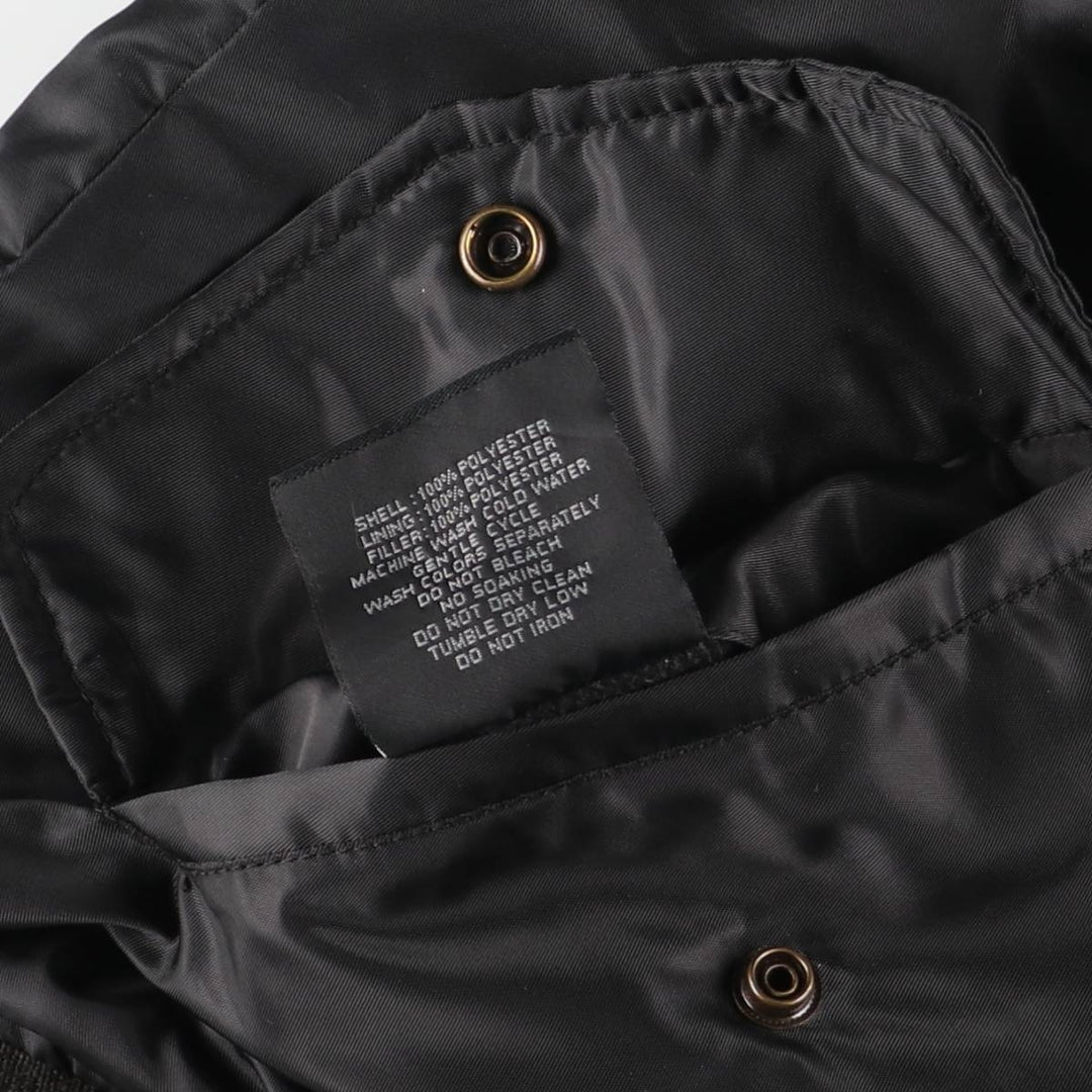 South Pole MA-1 style reversible padded military flight jacket, men's size L polyester black type Vintage Second Hand