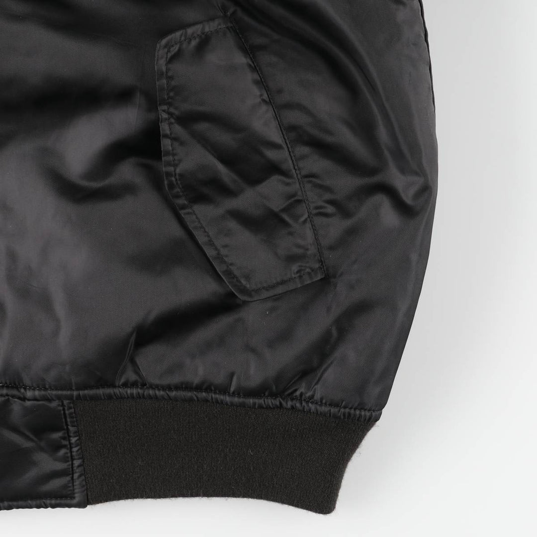 South Pole MA-1 style reversible padded military flight jacket, men's size L polyester black type Vintage Second Hand