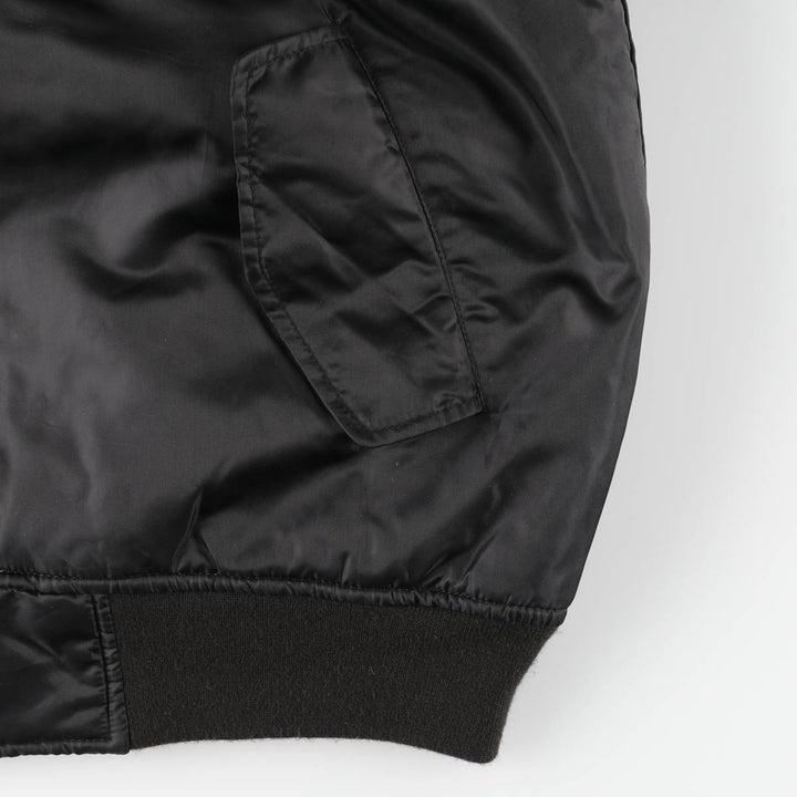 South Pole MA-1 style reversible padded military flight jacket, men's size L polyester black type Vintage Second Hand
