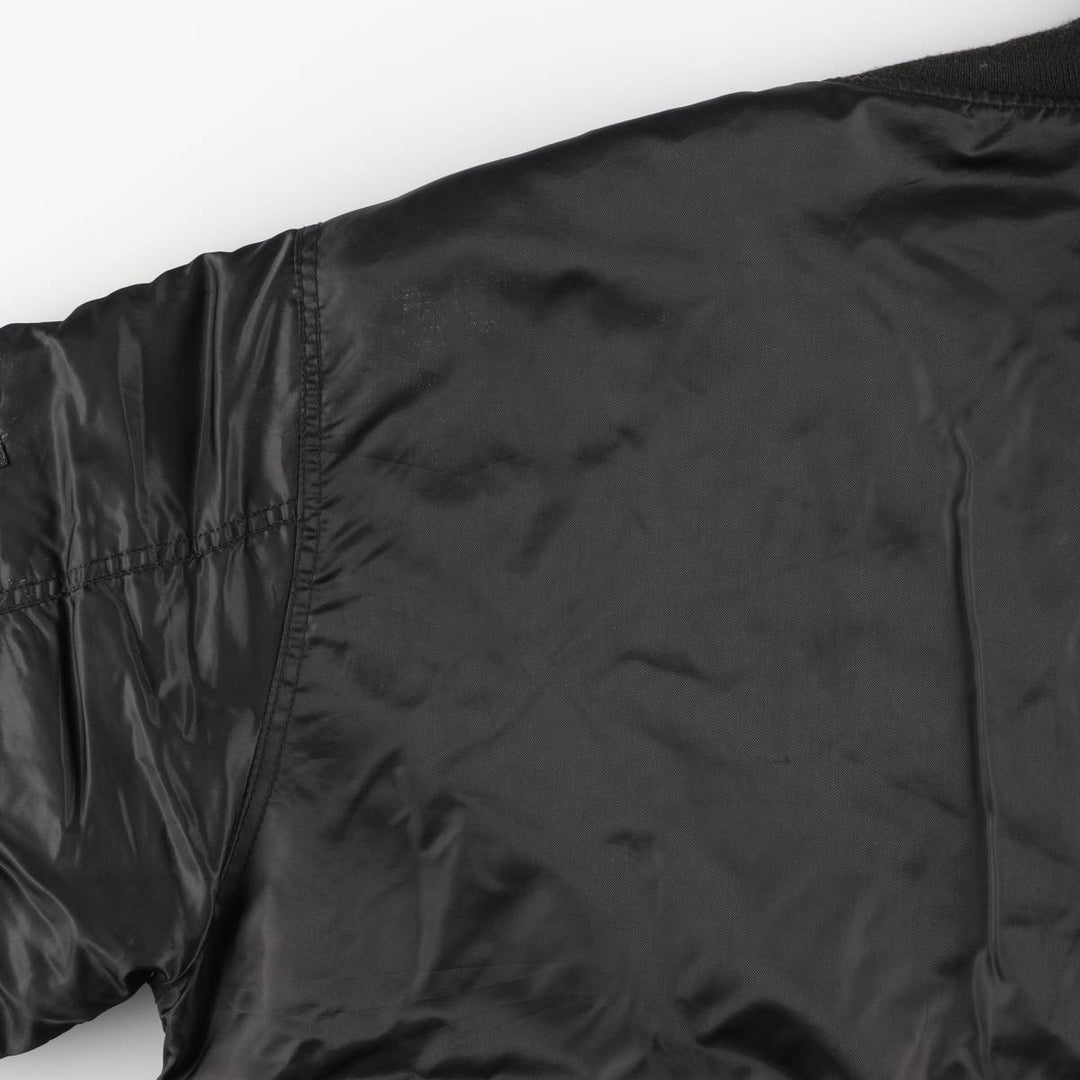 South Pole MA-1 style reversible padded military flight jacket, men's size L polyester black type Vintage Second Hand