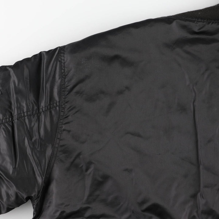 South Pole MA-1 style reversible padded military flight jacket, men's size L polyester black type Vintage Second Hand
