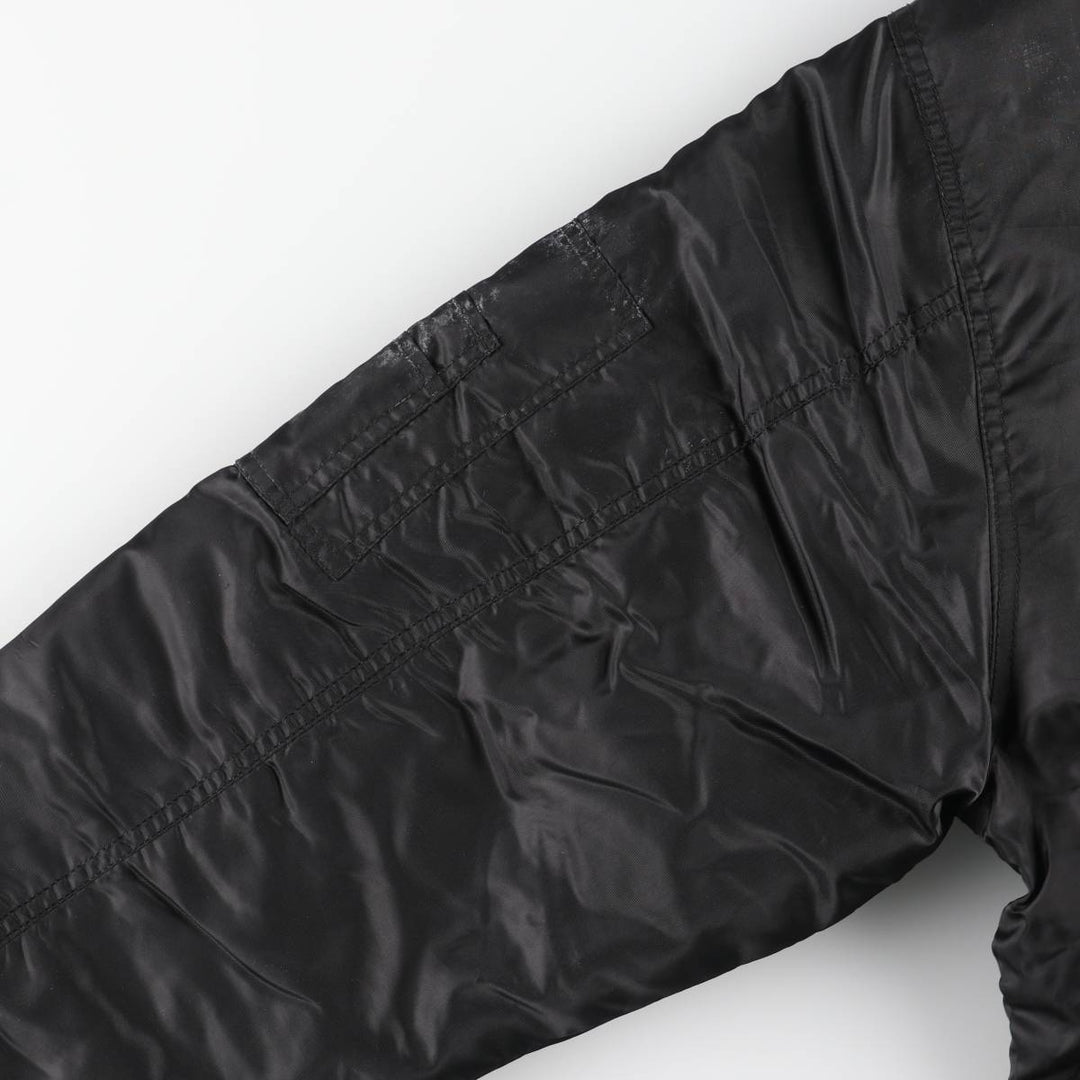 South Pole MA-1 style reversible padded military flight jacket, men's size L polyester black type Vintage Second Hand