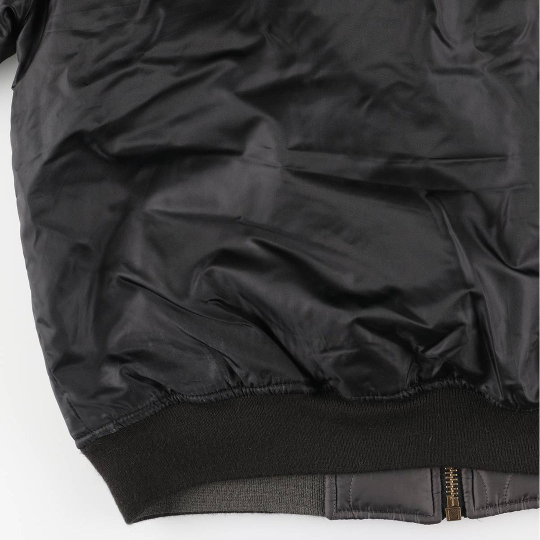 South Pole MA-1 style reversible padded military flight jacket, men's size L polyester black type Vintage Second Hand