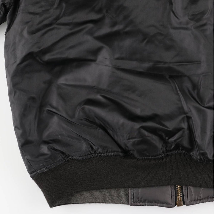 South Pole MA-1 style reversible padded military flight jacket, men's size L polyester black type Vintage Second Hand