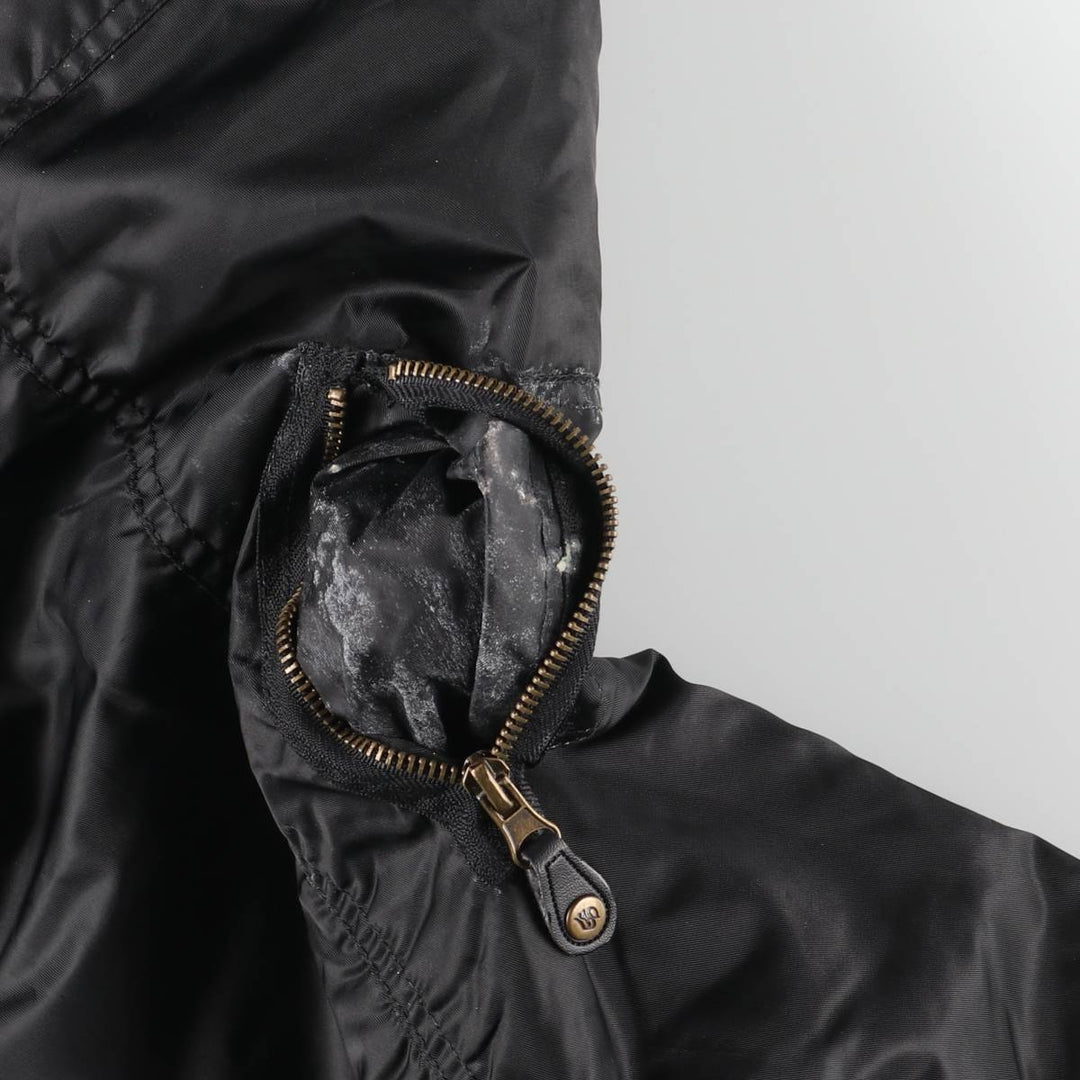 South Pole MA-1 style reversible padded military flight jacket, men's size L polyester black type Vintage Second Hand