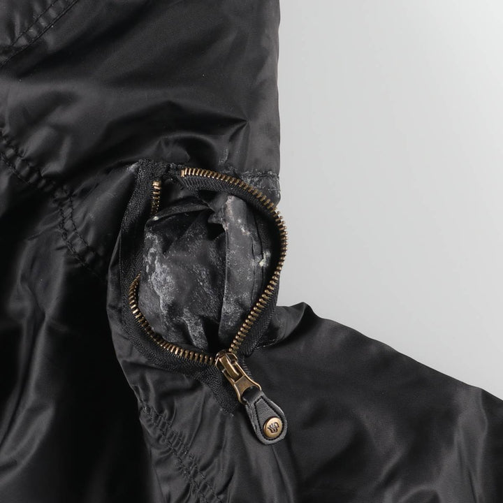 South Pole MA-1 style reversible padded military flight jacket, men's size L polyester black type Vintage Second Hand