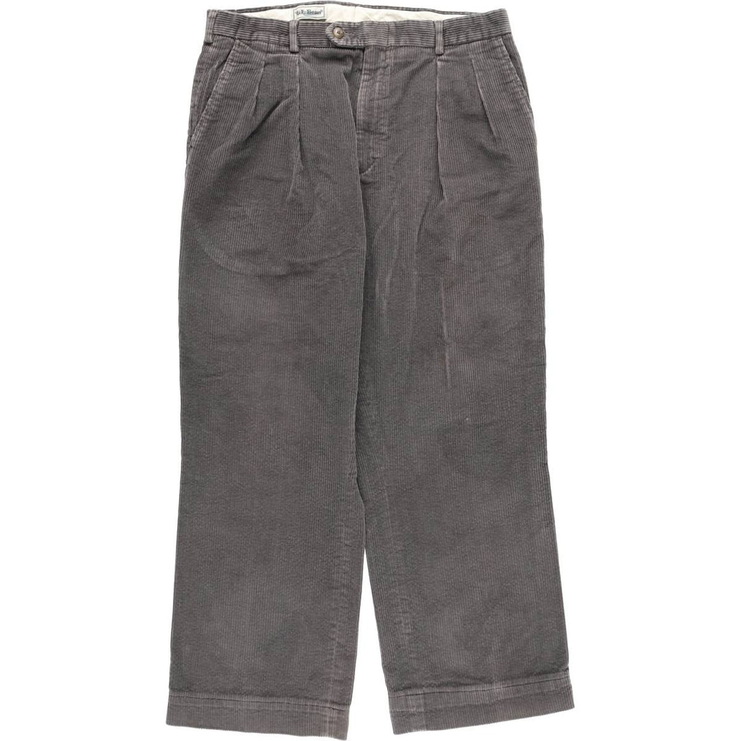 LLBean Two-pleat Corduroy Pants, Men's, Size W34, Vintage unclear gray type Vintage Second Hand