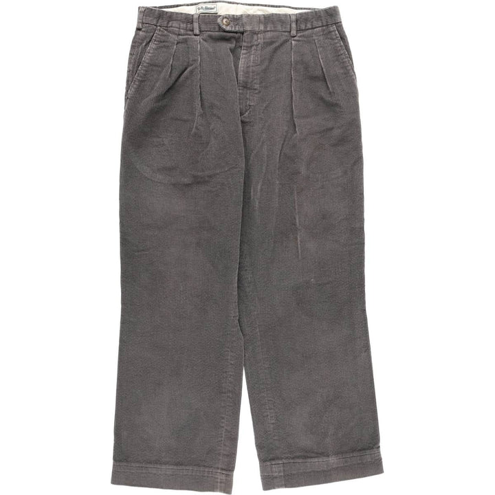 LLBean Two-pleat Corduroy Pants, Men's, Size W34, Vintage unclear gray type Vintage Second Hand