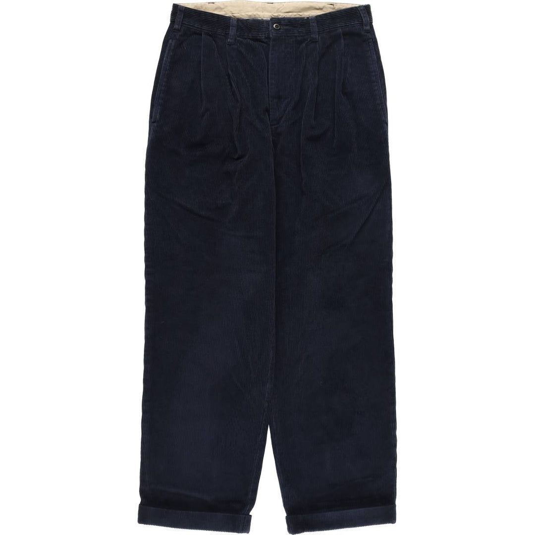 Brooks Brothers ESTABLISHED 1818 Two-pleat Corduroy Pants, Men's, Size W31 cotton navy blue type Vintage Second Hand