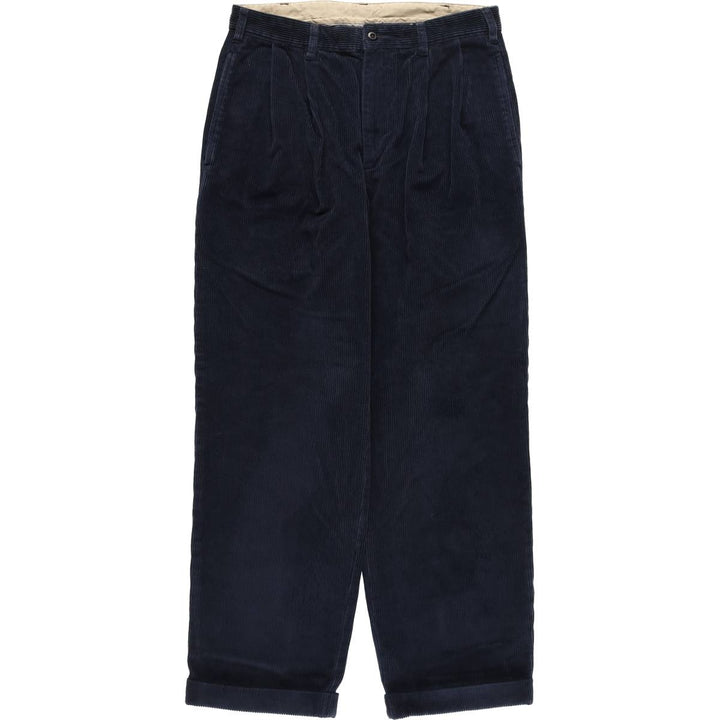 Brooks Brothers ESTABLISHED 1818 Two-pleat Corduroy Pants, Men's, Size W31 cotton navy blue type Vintage Second Hand
