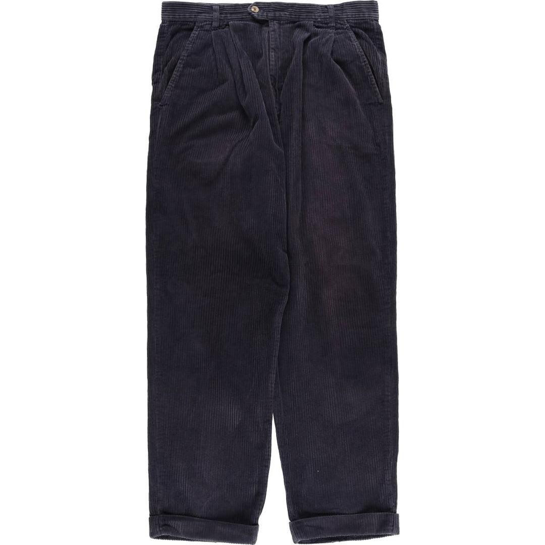 Eddie Bauer Men's Two-Puck Wide-Rib Corduroy Pants, Size W35 cotton navy blue type Vintage Second Hand