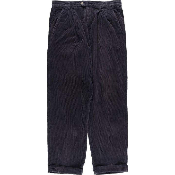 Eddie Bauer Men's Two-Puck Wide-Rib Corduroy Pants, Size W35 cotton navy blue type Vintage Second Hand