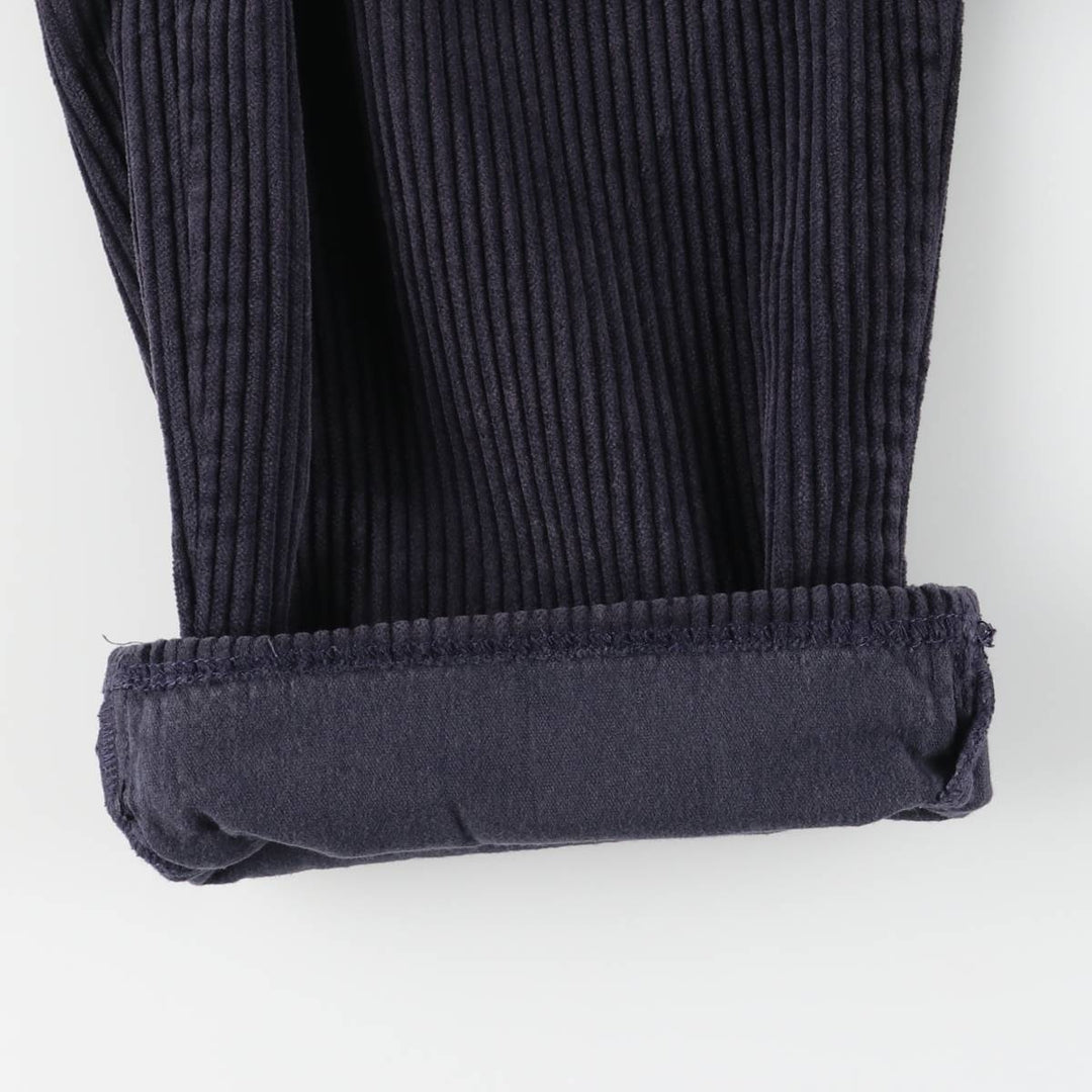 Eddie Bauer Men's Two-Puck Wide-Rib Corduroy Pants, Size W35 cotton navy blue type Vintage Second Hand