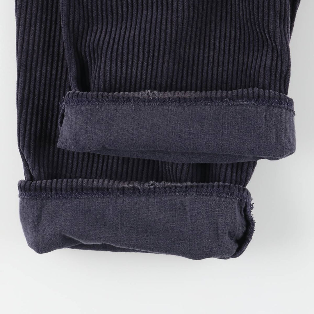 Eddie Bauer Men's Two-Puck Wide-Rib Corduroy Pants, Size W35 cotton navy blue type Vintage Second Hand