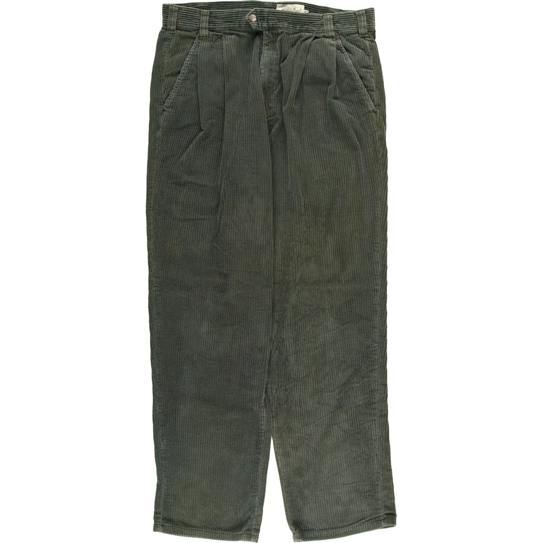 Eddie Bauer Men's Two-Puck Wide-Rib Corduroy Pants, Size W35 cotton green type Vintage Second Hand