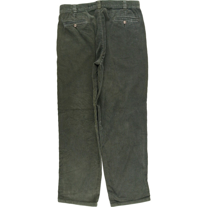 Eddie Bauer Men's Two-Puck Wide-Rib Corduroy Pants, Size W35 cotton green type Vintage Second Hand