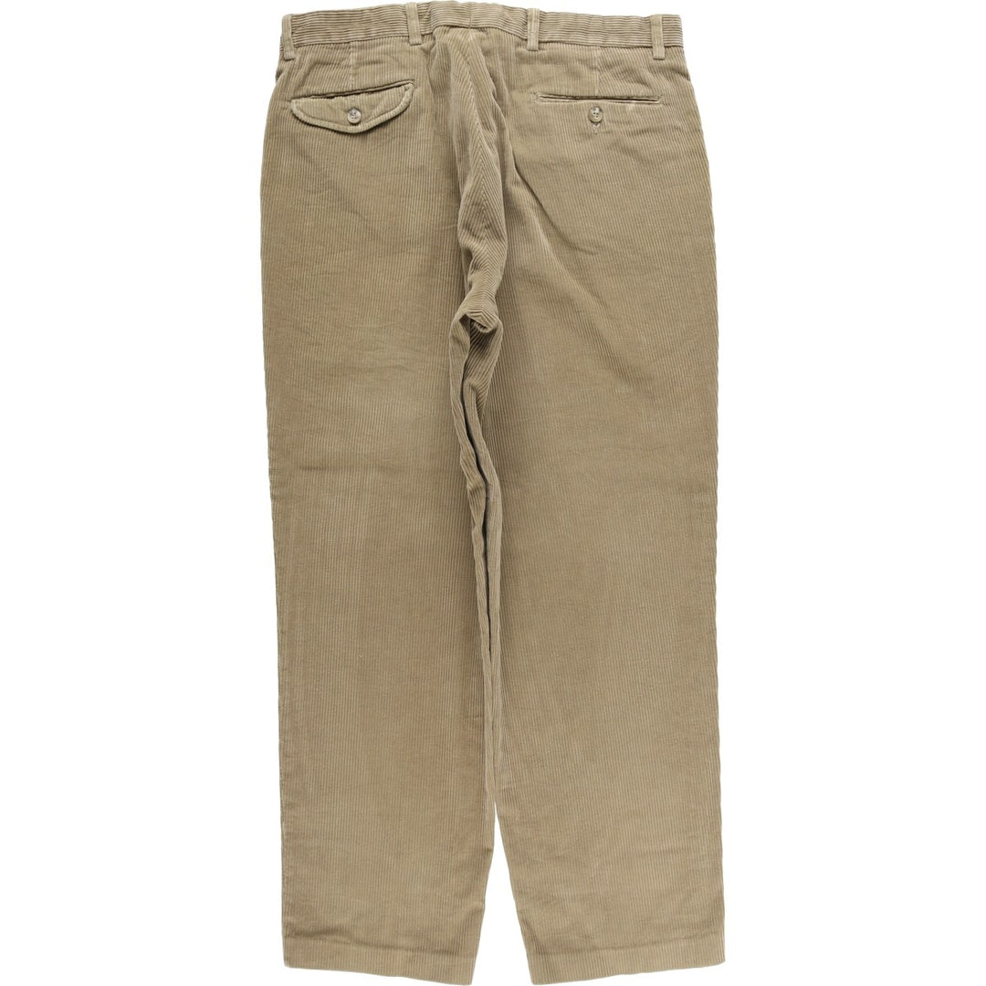 Eddie Bauer Two-pleat Corduroy Pants for Men, Size W36 cotton beige type brown Vintage Second Hand