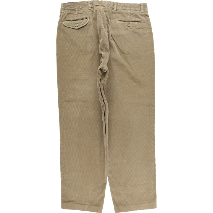 Eddie Bauer Two-pleat Corduroy Pants for Men, Size W36 cotton beige type brown Vintage Second Hand