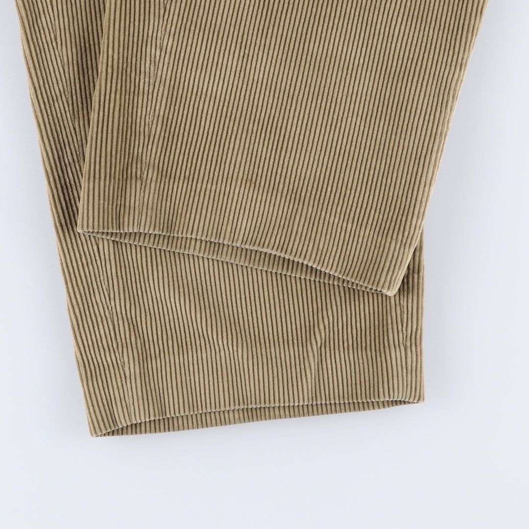 Eddie Bauer Two-pleat Corduroy Pants for Men, Size W36 cotton beige type brown Vintage Second Hand