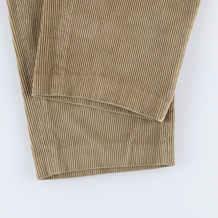 Eddie Bauer Two-pleat Corduroy Pants for Men, Size W36 cotton beige type brown Vintage Second Hand
