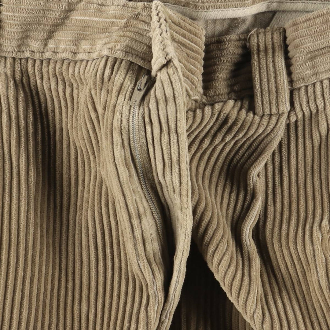 Vintage LLBean men's 80s-90'S corduroy pants with two pleats and wide ribbing, size W35. cotton brown type Vintage Second Hand