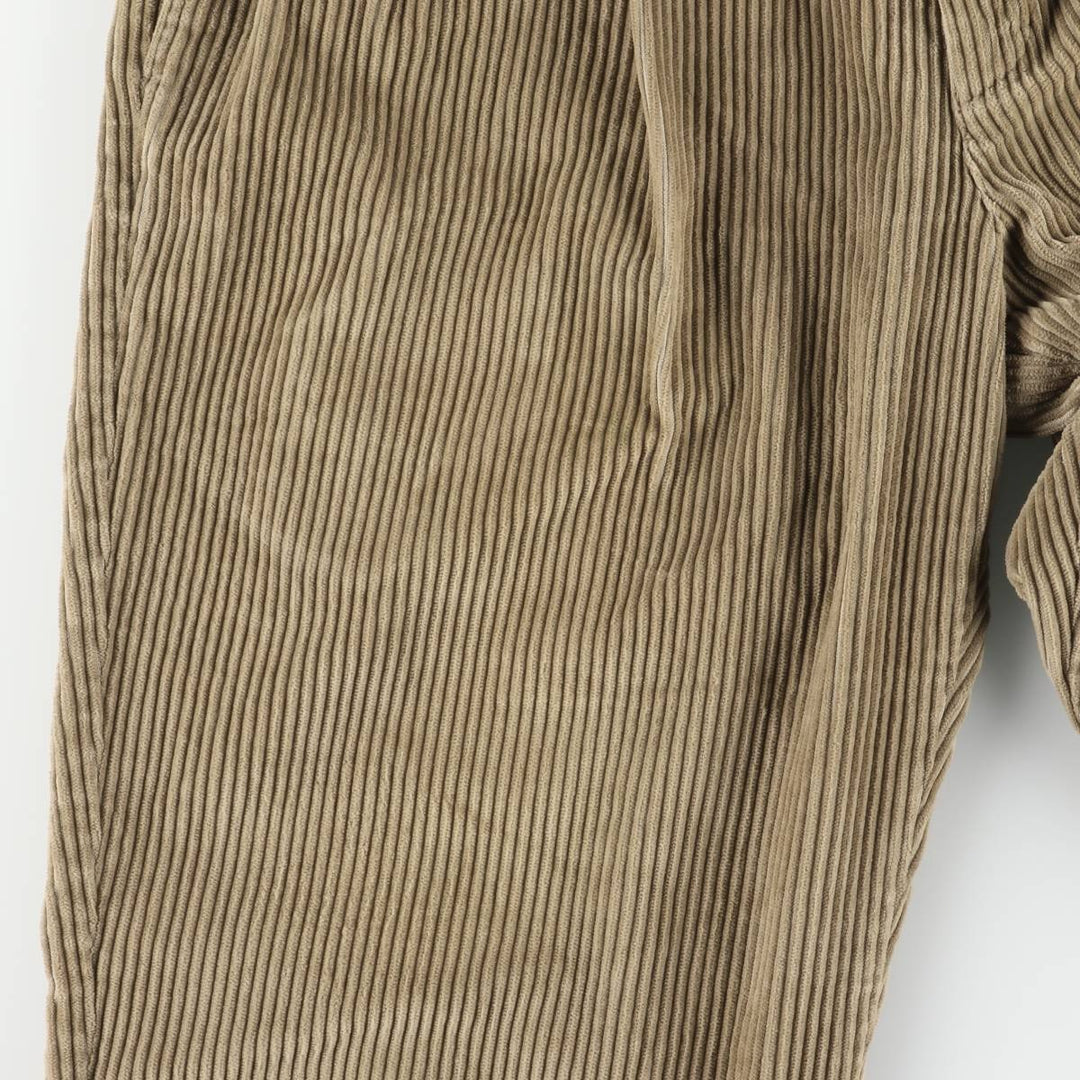 Vintage LLBean men's 80s-90'S corduroy pants with two pleats and wide ribbing, size W35. cotton brown type Vintage Second Hand