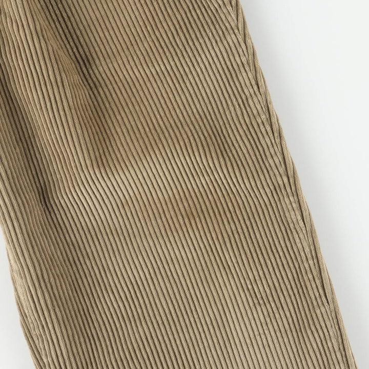 Vintage LLBean men's 80s-90'S corduroy pants with two pleats and wide ribbing, size W35. cotton brown type Vintage Second Hand