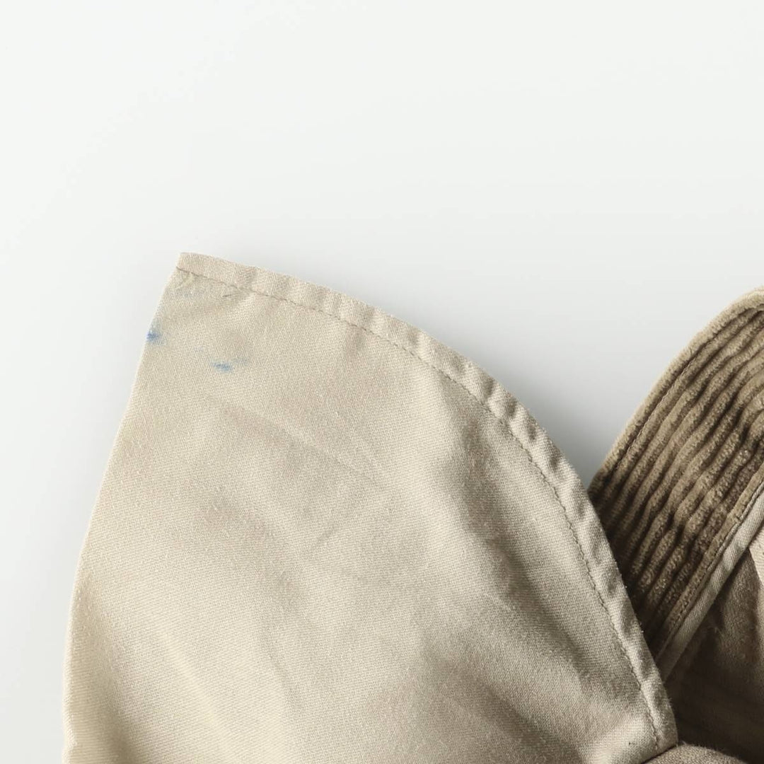 Vintage LLBean men's 80s-90'S corduroy pants with two pleats and wide ribbing, size W35. cotton brown type Vintage Second Hand