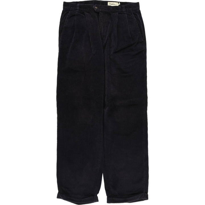 Eddie Bauer Two-Puck Wide-Rib Corduroy Pants, Men's Size 34 cotton black type Vintage Second Hand
