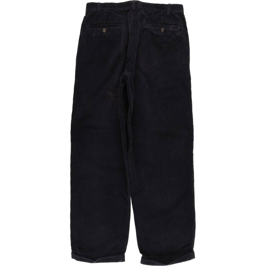 Eddie Bauer Two-Puck Wide-Rib Corduroy Pants, Men's Size 34 cotton black type Vintage Second Hand