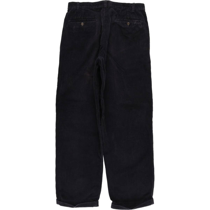 Eddie Bauer Two-Puck Wide-Rib Corduroy Pants, Men's Size 34 cotton black type Vintage Second Hand