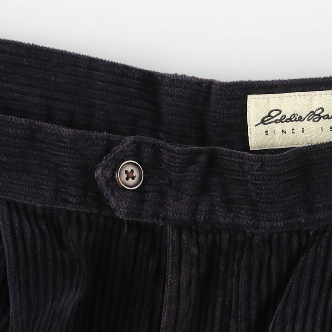 Eddie Bauer Two-Puck Wide-Rib Corduroy Pants, Men's Size 34 cotton black type Vintage Second Hand