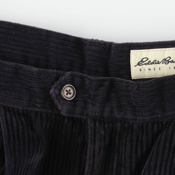 Eddie Bauer Two-Puck Wide-Rib Corduroy Pants, Men's Size 34 cotton black type Vintage Second Hand
