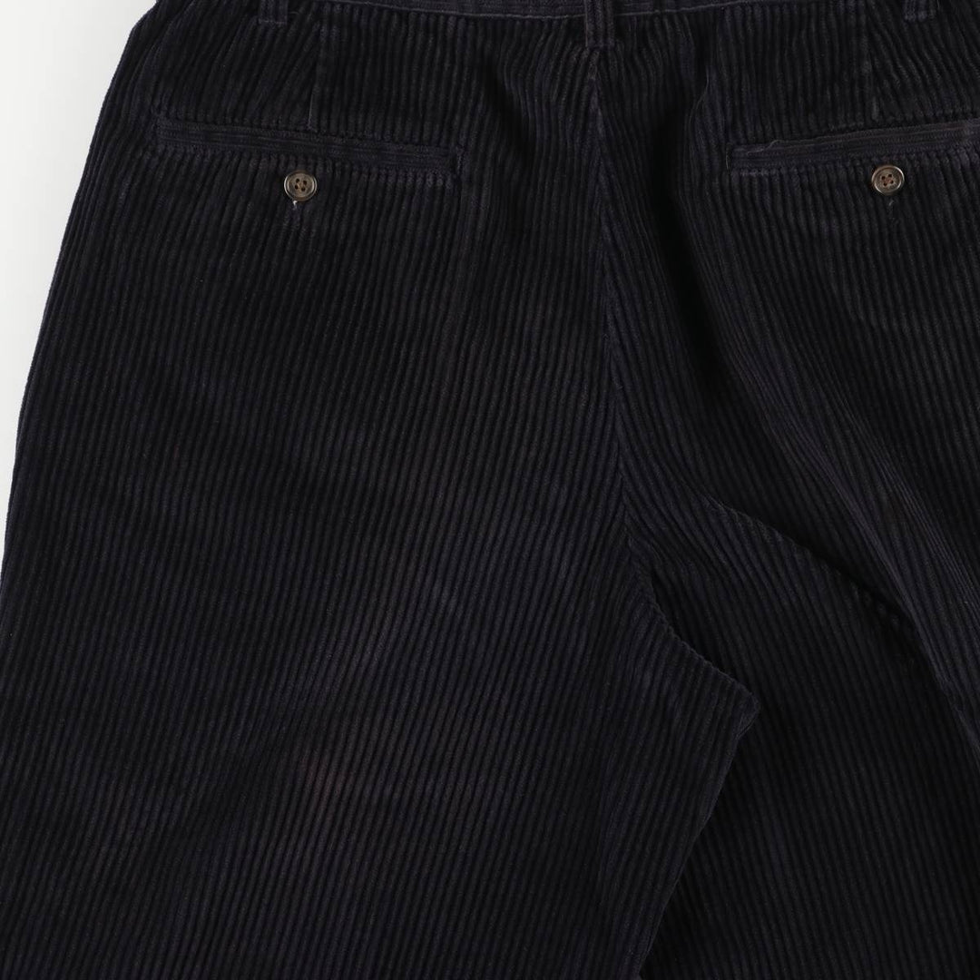 Eddie Bauer Two-Puck Wide-Rib Corduroy Pants, Men's Size 34 cotton black type Vintage Second Hand