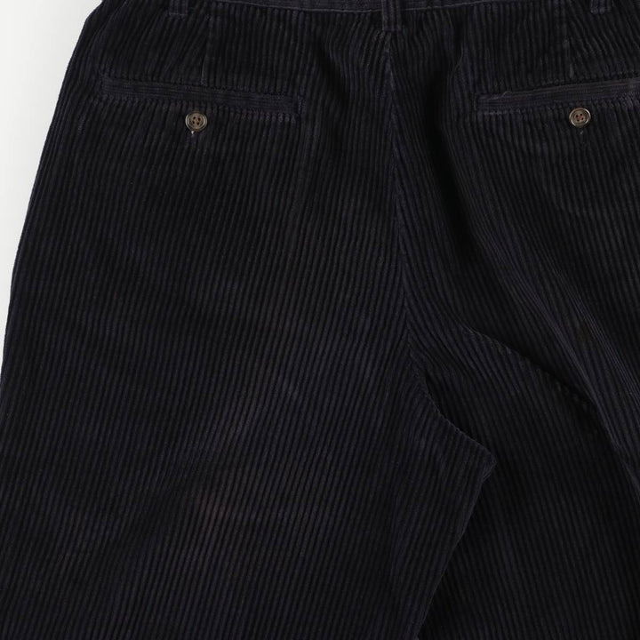 Eddie Bauer Two-Puck Wide-Rib Corduroy Pants, Men's Size 34 cotton black type Vintage Second Hand