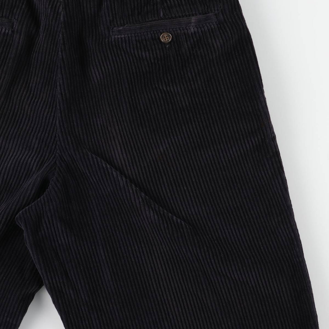 Eddie Bauer Two-Puck Wide-Rib Corduroy Pants, Men's Size 34 cotton black type Vintage Second Hand