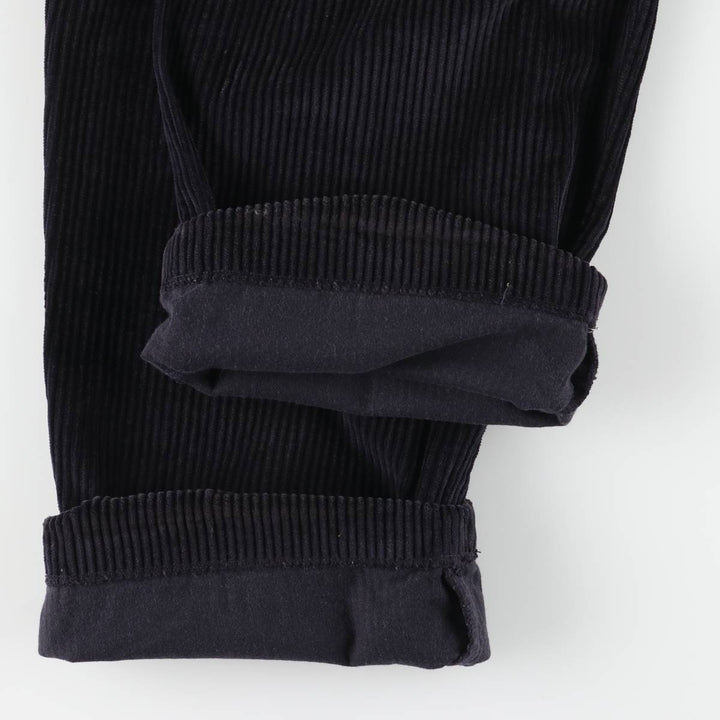 Eddie Bauer Two-Puck Wide-Rib Corduroy Pants, Men's Size 34 cotton black type Vintage Second Hand