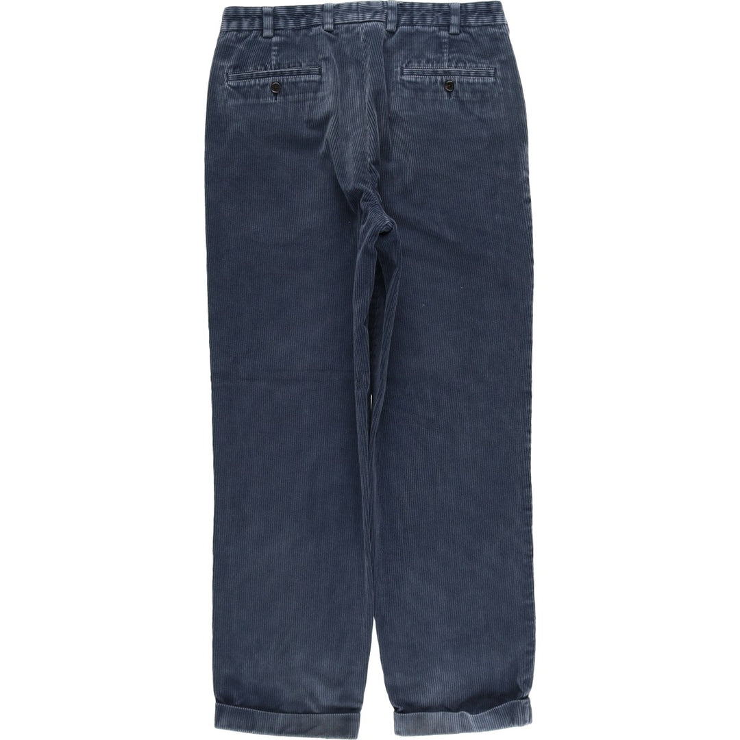 Brooks Brothers ELLIOT Two-Pleated Corduroy Pants, Men's, Size W34 cotton navy blue type Vintage Second Hand