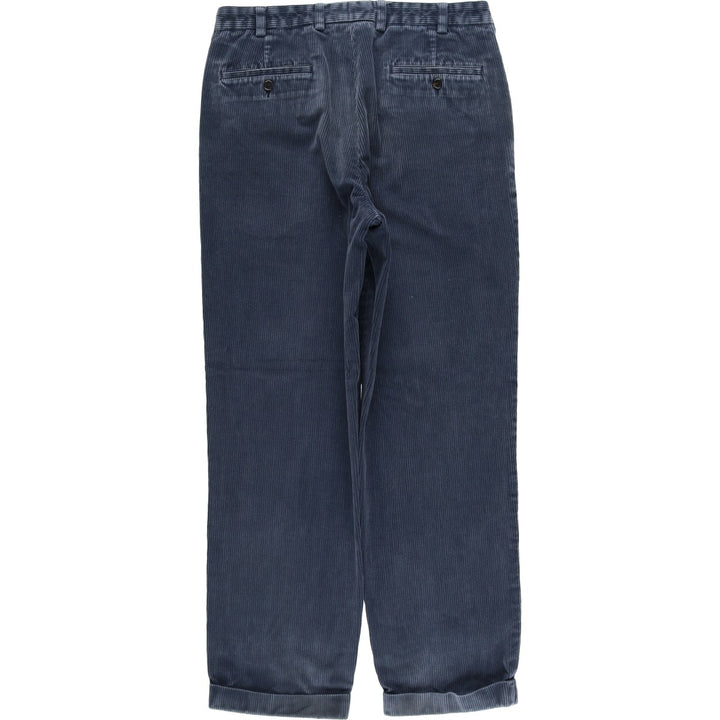 Brooks Brothers ELLIOT Two-Pleated Corduroy Pants, Men's, Size W34 cotton navy blue type Vintage Second Hand