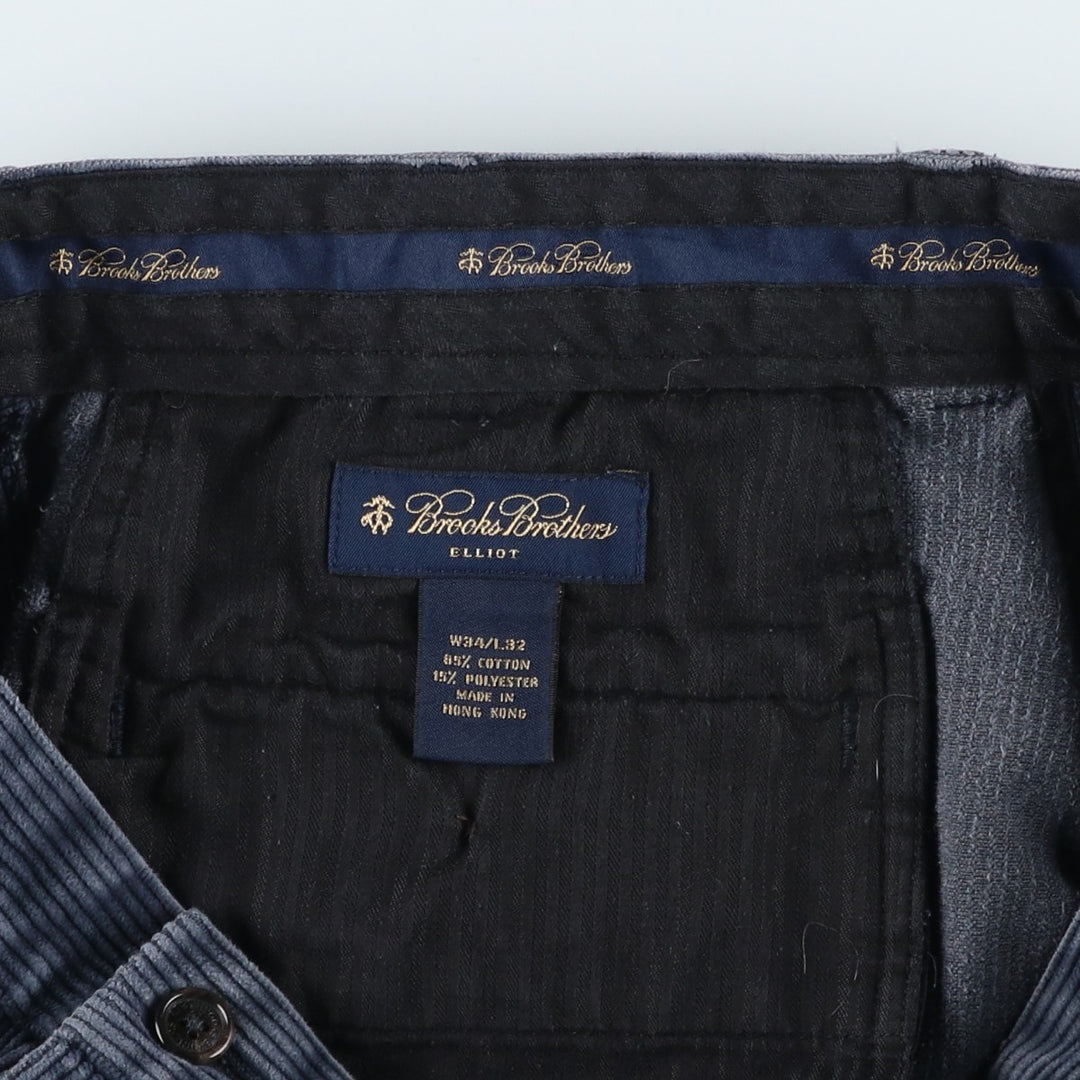 Brooks Brothers ELLIOT Two-Pleated Corduroy Pants, Men's, Size W34 cotton navy blue type Vintage Second Hand