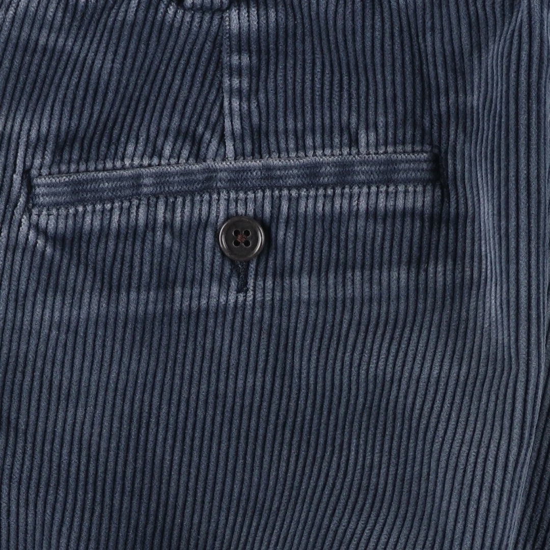 Brooks Brothers ELLIOT Two-Pleated Corduroy Pants, Men's, Size W34 cotton navy blue type Vintage Second Hand