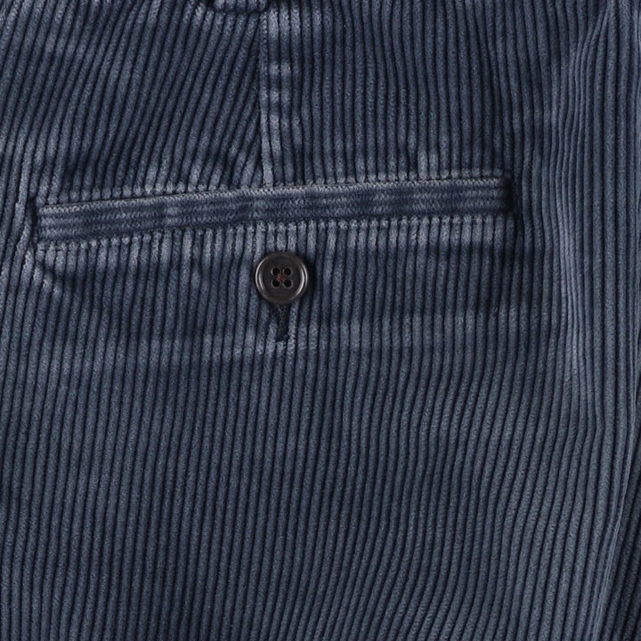Brooks Brothers ELLIOT Two-Pleated Corduroy Pants, Men's, Size W34 cotton navy blue type Vintage Second Hand