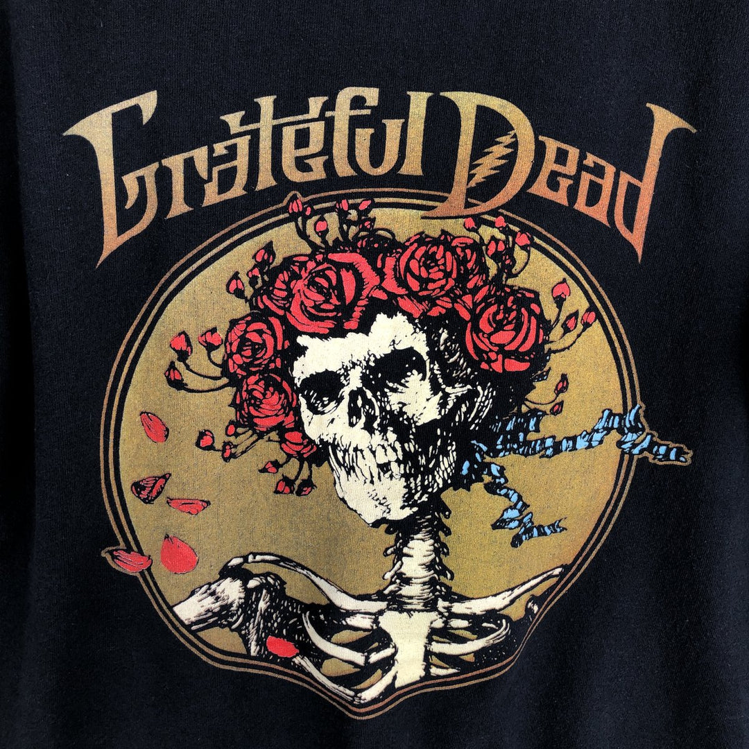 GRATEFUL DEAD Skull Pattern Band T-shirt, Men's XL size unclear black type Vintage Second Hand